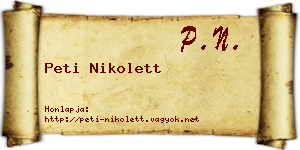 Peti Nikolett névjegykártya
